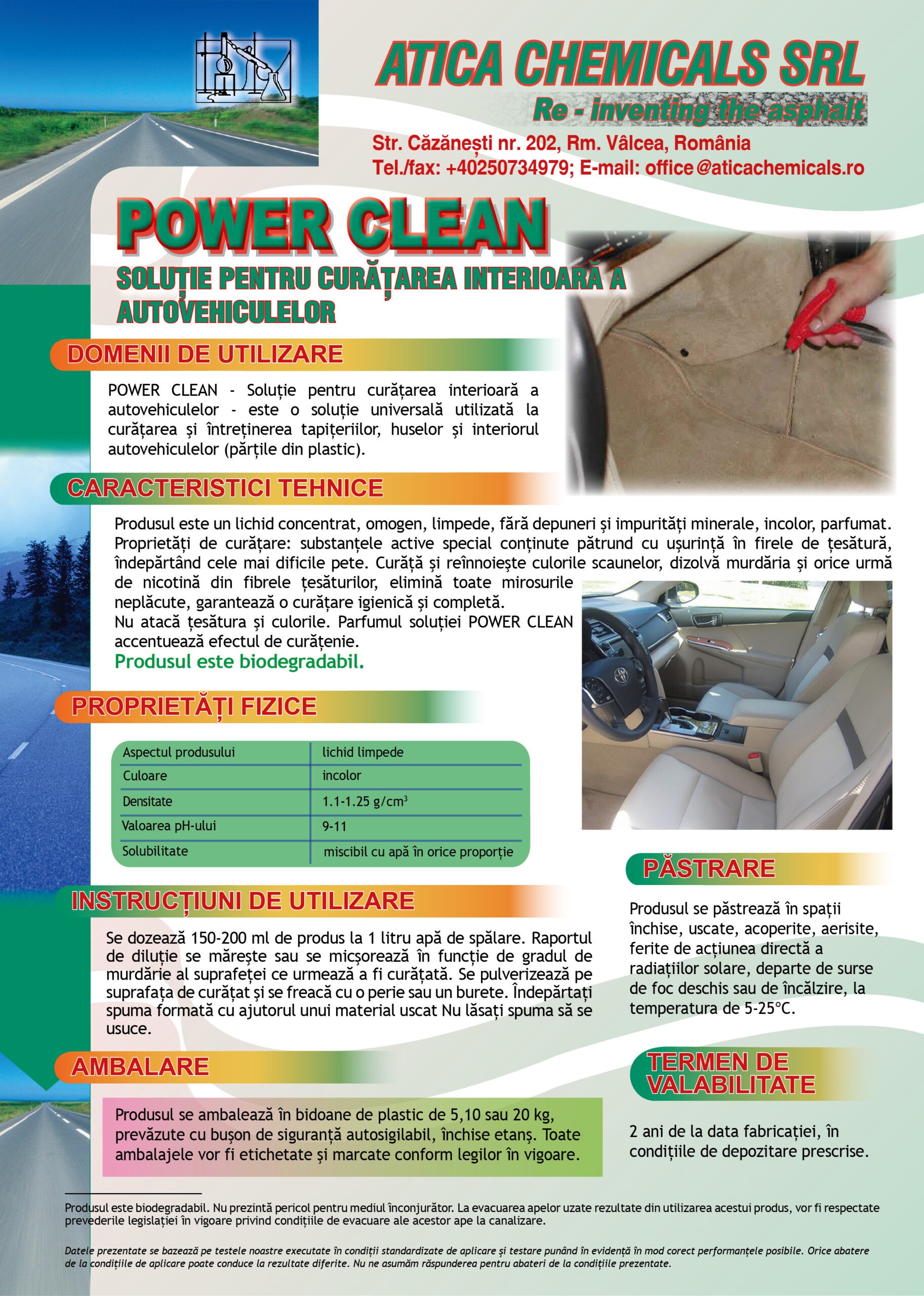 POWER CLEAN - Solutie curatare interior auto